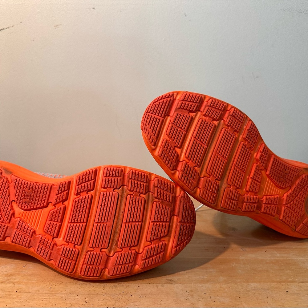 Under Armour Kid’s Gray and Orange Running Shoes - Picture 6 of 6